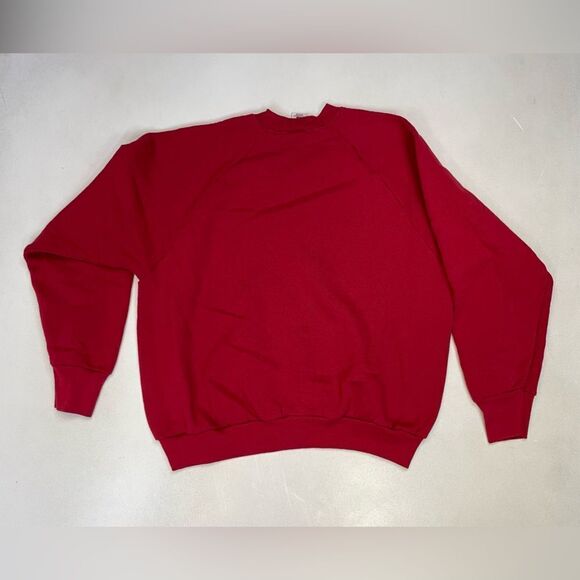 VINTAGE Fruit Of The Loom Blank Crewneck Sweatshirt Men XL Red 90s - Picture 2 of 4